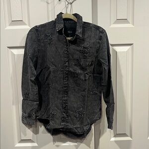 NWT-Rails Charcoal denim Button-Up Shirt with stars